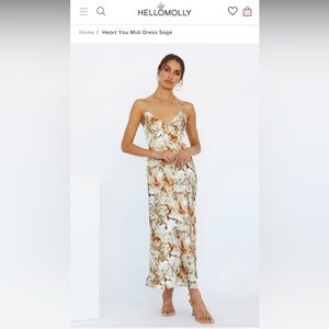 Hello Molly Heart You Midi Dress Sage